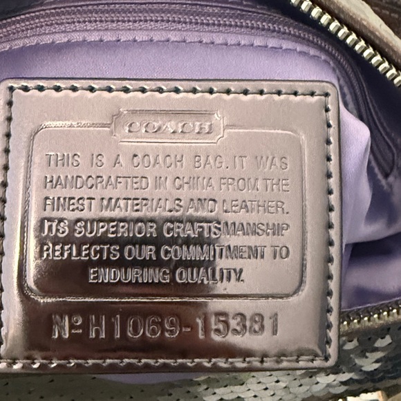 COACH Poppy Sequin Handbag silver - Picture 6 of 9